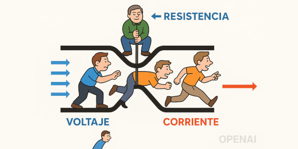 Analogía de la manguera para la Ley de Ohm